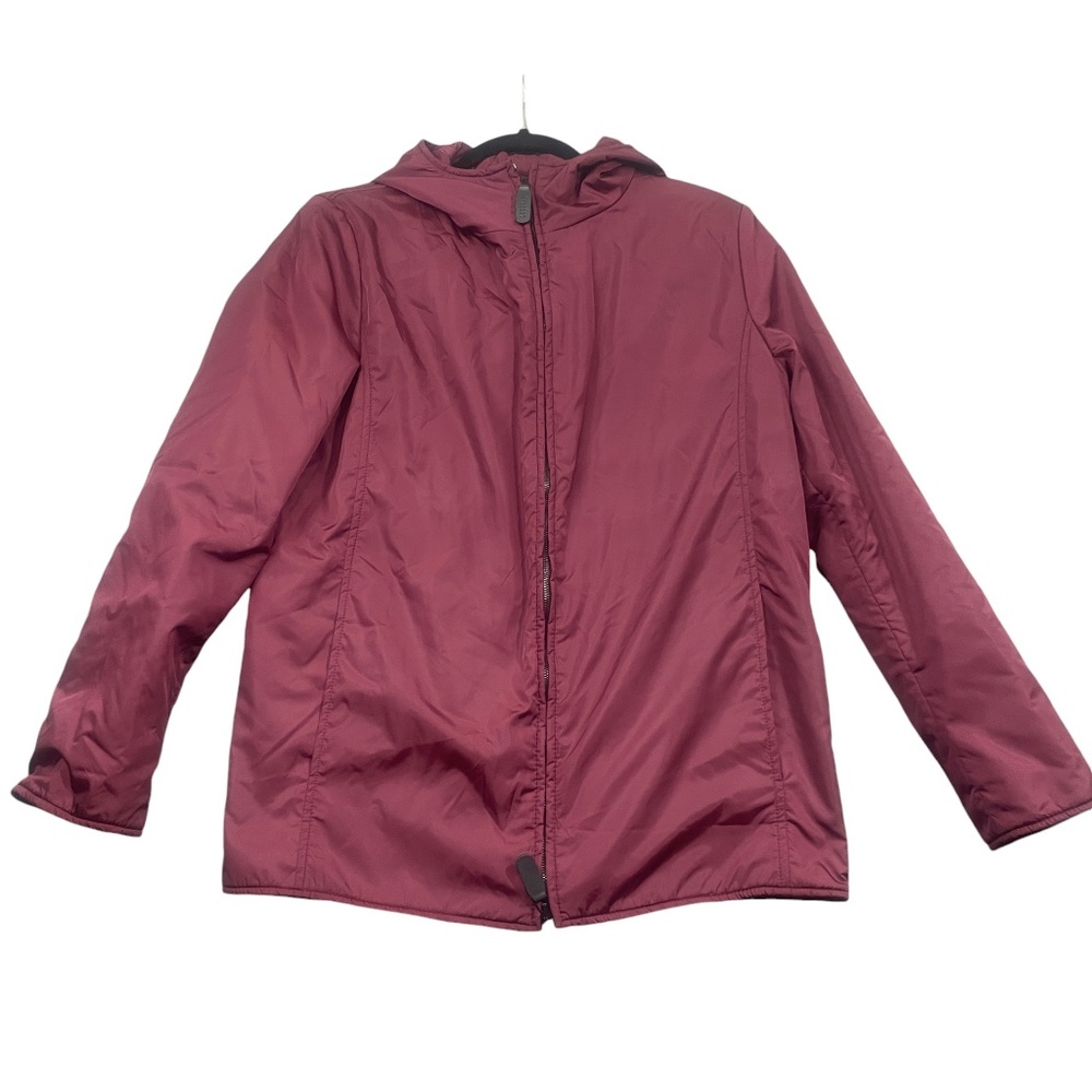 Fratelli Rossetti Hooded Jacket Reverse Full Zip Maroon Nylon (see measurements